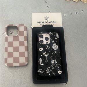 Velvet Caviar Black and White Patterned Phone Case for iPhone 16 Pro new